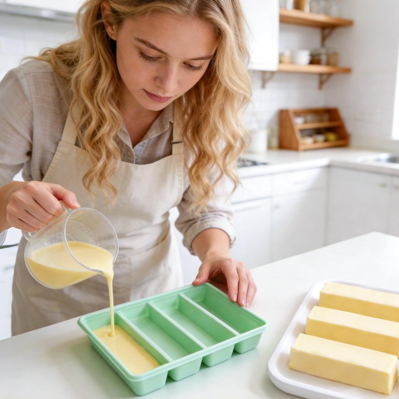 LEBERY Silicone Butter Mold with Lid 2 Pcs Non-Stick Butter