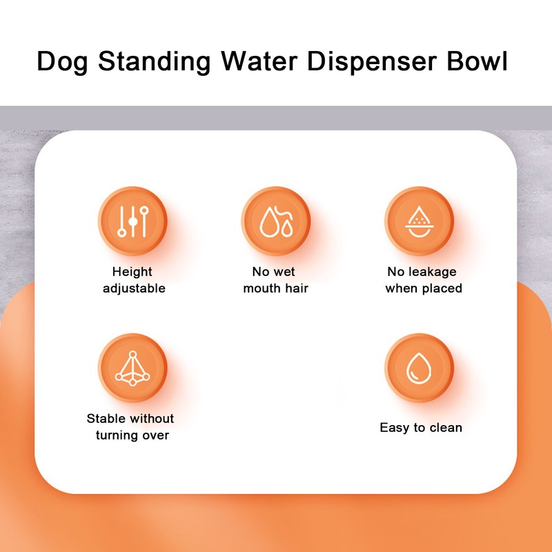 Dog Standing Water Dispenser Bowl Automatic Detachable Pet Drinking Feeder