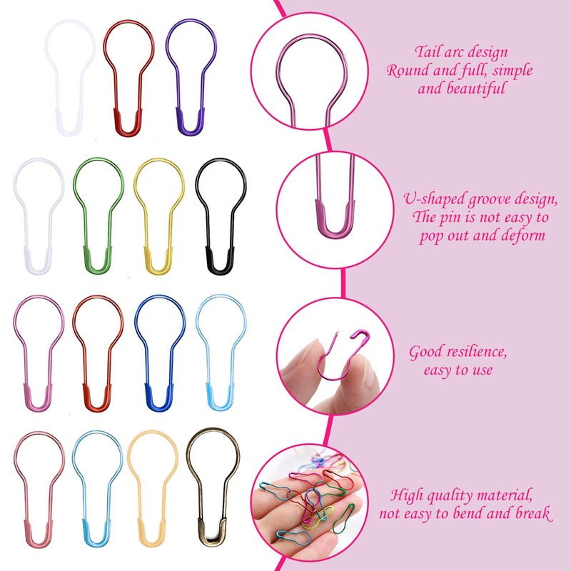 iJiZuo 450pcs Safety Pins with Clear Case(15 Colors)