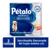 Pétalo Color Blanco Toallas De Papel Decorada 3 Rollos De