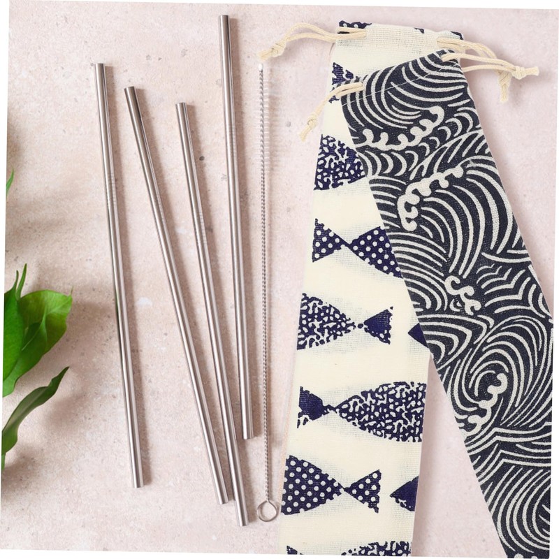 Healeved 5pcs Cotton and Linen Drawstring Storage Pouch for Travel