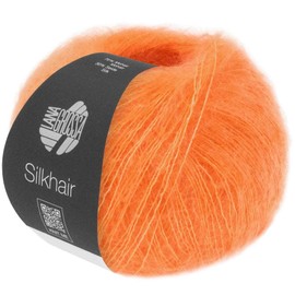 LANA GROSSA Silkhair Fine Lace Yarn Made of Superkid Mohair with Silk, Hand Knitting Yarn Made of 70% Mohair (Superkid) and 30% Silk, 25 g Wool for Knitting and Crocheting, 210 m Yarn