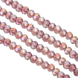 PATIKIL 6 mm Briolette Rondelle Glass Beads, 900Pcs/10Strands Small Round Faceted Crystal Bead for Jewelry Making Earrings Bracelets Necklaces Rings DIY, Purple