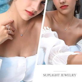 925 Sterling Silver Gold Plated Heart Necklace, Women's Pendant, Minimalist Dainty Heart Shaped Necklace