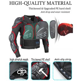 Kids Motorcycle Jacket Armor Suit-Dirt Bike Gear for Children,Back Chest Knee Protection for Cycling Skateboard Skiing