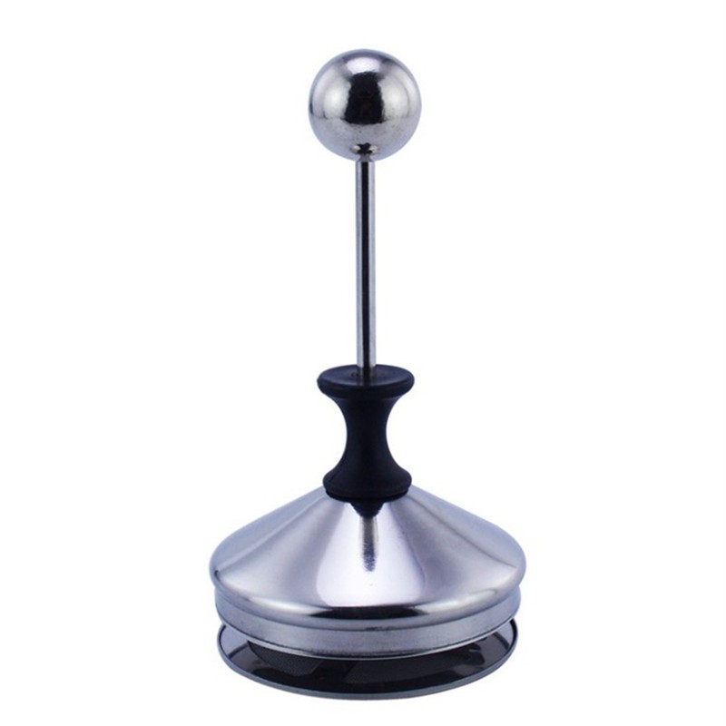 400cc Manual Milk Creamer Frother Double Layer Filter Stainless Steel