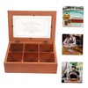 ABOOFAN Wooden Tea Bag Organizer with Compartments Stylish Storage Box