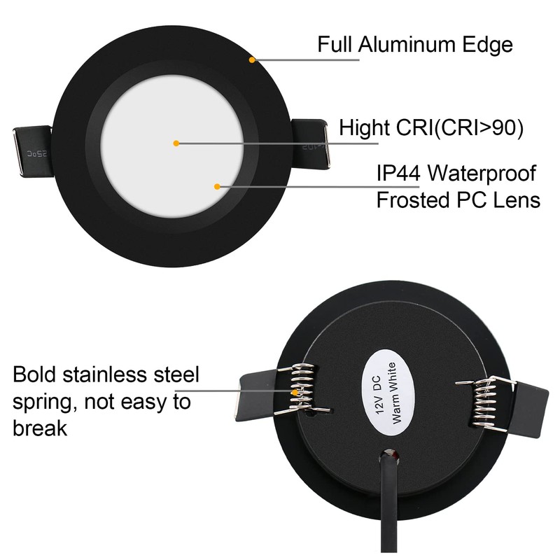 RVZONE 12 Volt LED Puck Light RV Boat Recessed Ceiling