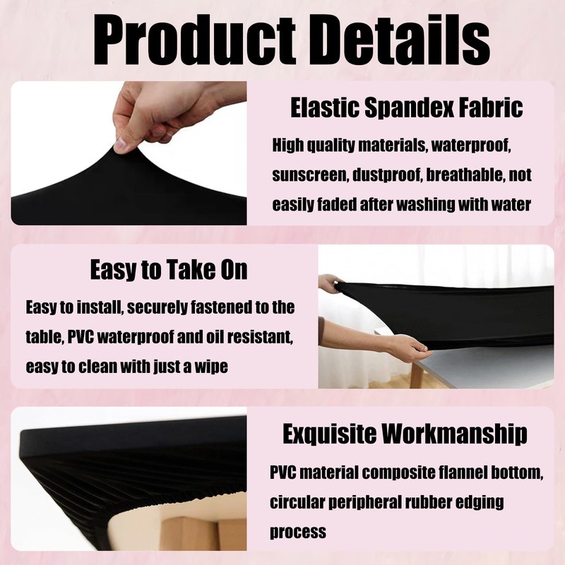 Picnic Table Cover with Bench Covers, Elastic Fitted Spandex Tablecloths