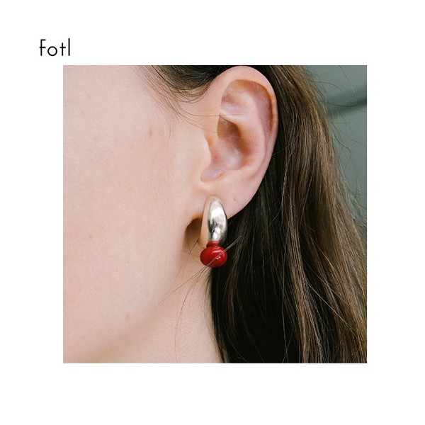 FOTL Classic Round Earring 1pair, Color:Olive