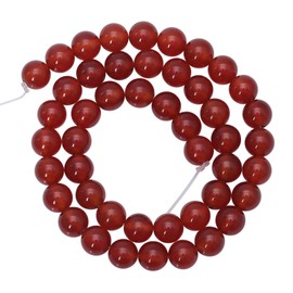 Nupuyai Carnelian 8mm Round Crystal Stone Beads for Jewelry Making DIY Bracelet Necklace, Polished Stone Loose Beads Strand 15"