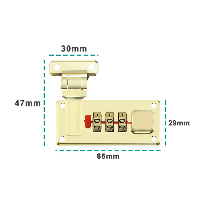 SG Store 2pcs Suitcase Combination Lock Luggage Hasp Combination Lock