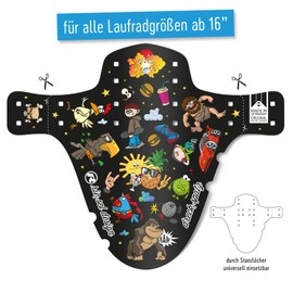 Riesel Design® Set of 1 x Dirt: Fink & 1 x Dirt: Sparrow Mudguard Children's Bicycle / Splash Guard for Children Bicycle or Mountain Bike / Mudguard for Boys and Girls - Stickerbomb