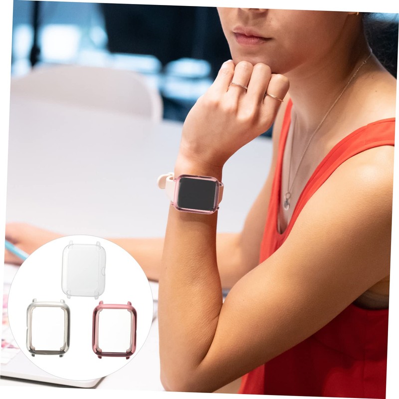 LABRIMP 3pcs TPU Smartwatch Protective Cases for Silver Scratch Bumper