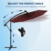 Garvee 10ft Solar Lights Offset Patio Umbrella, Cantilever Umbrella with