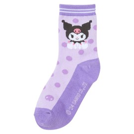 Sanrio 455539 Children's Socks, Set of 3, Socks, 7.5 - 8.3 inches (19 - 21 cm), Kuromi Character