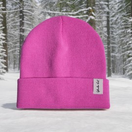 splendor vast Top Level Beanie Kids - Unisex Cuffed Plain Skull Knit Hat Cap, Black, One Size (AU, Alpha, One Size, Purple Pink)