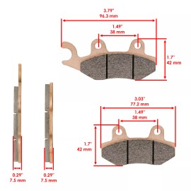 Caltric Front Right & Left Brake Pads For Kawasaki Mule PROFXT PRO-FXT KAF820 2015-2022