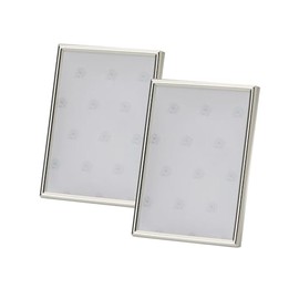 your castle Set of 2 Photo Frames Rectangular Narrow Smooth 5 x 8 cm Silver-Plated Tarnish-Resistant