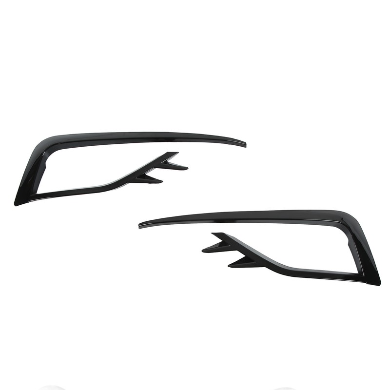 Pair Front Fog Light Lamp Eyebrow Trim Glossy Black for