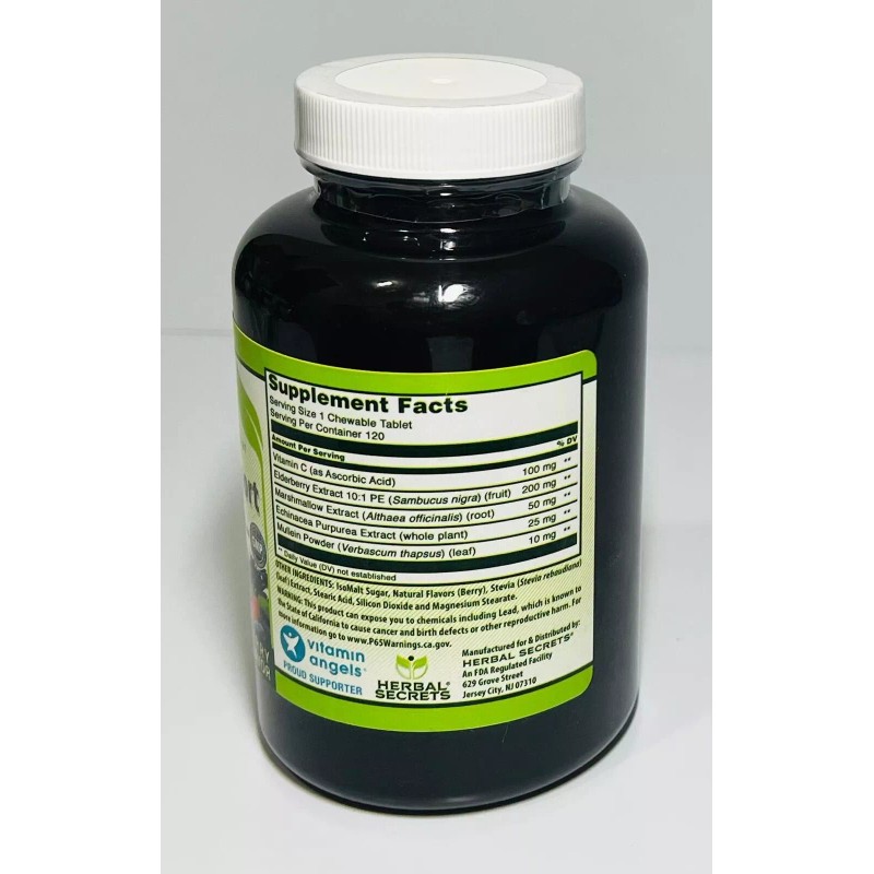 Herbal Secrets Immune Support 120 Chewable Tablets Berry Flavor