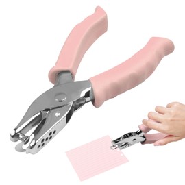 3mm Single Hole Punch for Crafts Handheld Metal Small Hole Punch Single with Soft Grip - Pink Single Hole Puncher,Small Single-Hole Pliers for DIY Crafts,Cards,Tags,Home,School & Office(Pink)