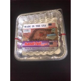 9 Count - Handi-foil 8" x 8" Square Aluminum Foil Cake Pan with Clear Dome Lid