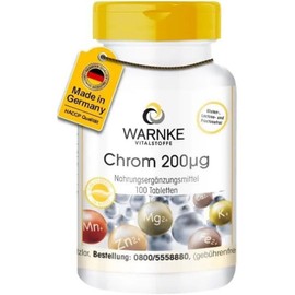 Warnke Chromium Picolinate 200mcg 100 Tablets, 1 Piece / Warnke 크롬 피콜리네이트 200mcg 100정, 1개
