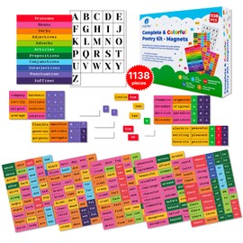 1138 PCS Colorful & Complete Poetry Magnets Kit, Word Magnets for Fridge, Poem Magnets, Magnetic Words for Fridge, Sentence Building, Poetry Tiles Magnets, Create Poems, Conversations - Simply Magic