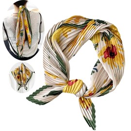 Samiwey Women Fashion Pleated Chiffon scarf Neckerchief Headscarf (sunflower)