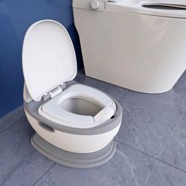 711tek Toddlers Potty Training Toilet - Large and More Sturdy Upgraded Potty Chair & Detachable Potty Seat with Flushing Sound, Non-Slip Grip, Splash Guard for Boys & Girls Ages 1~6 (Baby Gray)