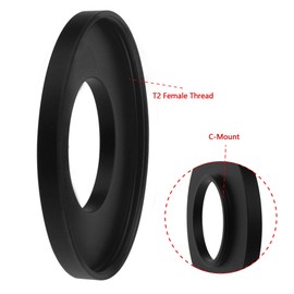 Astromania T2 Female Thread to C-Mount Camera Adapter, 4mm - can Easily Convert T2 Mount Port or T2 Mount Microscope trinocular phototube to C-Mount Type.