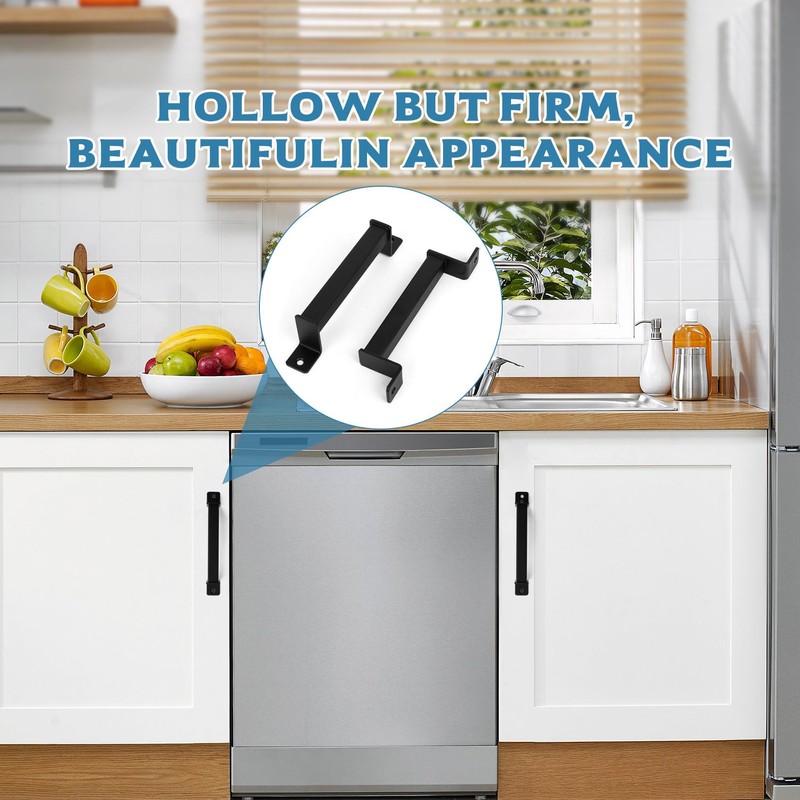 BATENGKEJI 2 Pcs Black Sliding Door Handles, Pull Handle, Pull