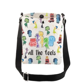 CMNIM Cartoon Emotion Gift Inside Movie All The Feelings Characters Tote Bag Out Faces Merch Joy Anger Fear Sadness Handbags (Cartoon Emotion CrossBody Bag)