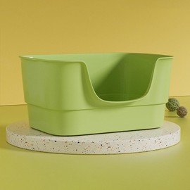 LoopTime Extra Large Cat Litter Box with High Sides,23.23"×16.34"×8.46",Jumbo Kitty Litter Box with Low Entry,XL Cat Boxes for Indoor Cats,Easy to Clean,Anti-Splashing(Green)