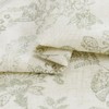 Lazzzy Floral Green on Beige Linen Kitchen Curtains, 26x36 inches,