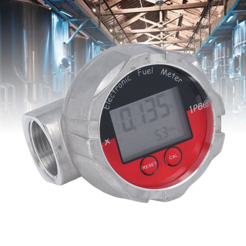 1 Inch Flow Meter LCD Display Digital Turbine Flow Gauge