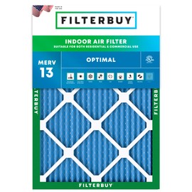 Filterbuy 17.5x23.5x1 Air Filter MERV 13 Optimal Smoke & Allergy Defense (1-Pack), Electrostatic Pleated HVAC AC Furnace Filters Replacement, Made in USA (Actual Size: 17.38 x 23.38 x 0.75)