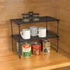 Deco Brothers Stackable Cabinet Shelf Organizer, 2 Pack, Black