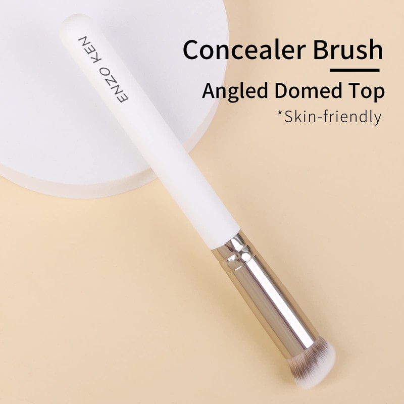ENZO KEN, White Small Concealer Brush, Dense Under Eye Concealer
