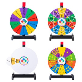 WinSpin 12" Spinning Wheel 10 Slots Math Game Type Teaching Aid Editable Prize Wheel with Accessories for Elementary Early Math Skills Homeschool Teaching Material