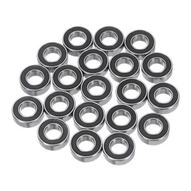 QUARKZMAN Pack of 20 MR126-2RS Miniature Deep Groove Ball Bearings 6 x 12 x 4 mm Double Sealed Bearings (Black) for Electric Motor, Household Appliances, Machines, P6 (ABEC 3)