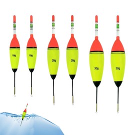 Dilireba 6 Stück Angeln Bobber Float, Angeln Schwimmt Set, Leuchtender Angelschwimmer, Eva-Schaumstoffposen Zum Angeln, Posen Angeln Schwimmer, Für Hecht, Barsch, Karpfen (2 x 10 g,2 x 20 g,2 x 30 g)