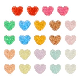 PandaHall 24pcs Resin Rhinestone Beads Crystal Pave Disco Beads Heart Rhinestone Beads for DIY Crafts Necklace Bracelet Jewellery Making