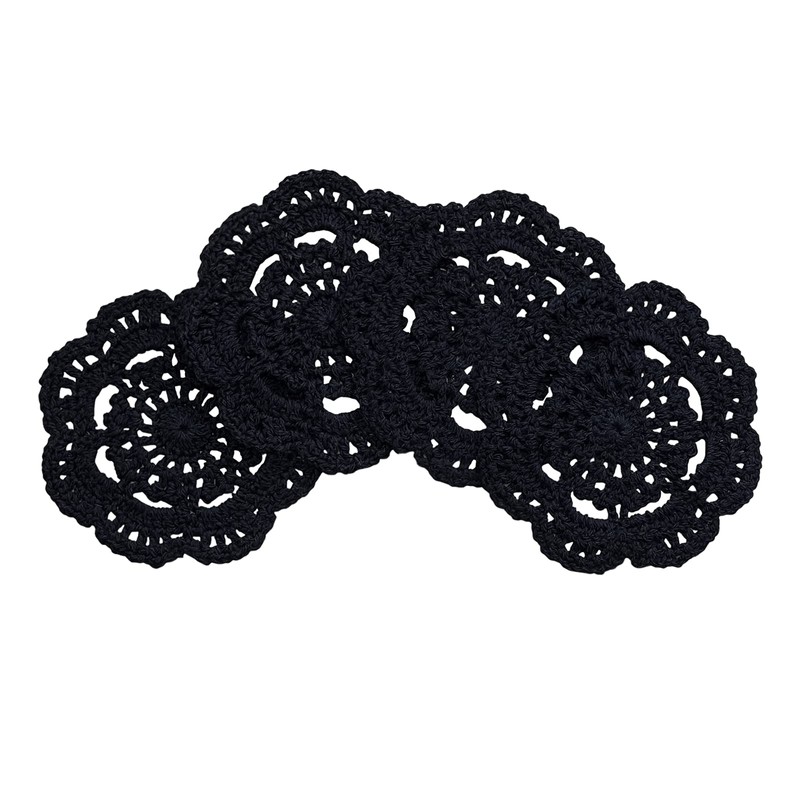 Phantomon Lace Round Crochet Doilies Handmade Coasters, 4-Inch, Pack of