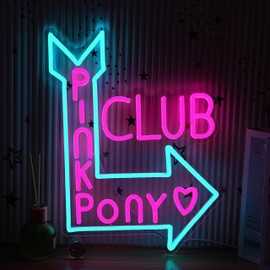 AEHEMNGZ Pony Club Neon Sign for Wall Decor 16.54’’*12.6’’ Charming Led Bar Neon Light Adjustable Usb Powered Pink Cowgirl Led Light Sign for Party Pub Restaurant Bedroom Hotel Man Cave