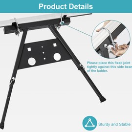 Ladder Stabilizer with Dual Protection, Extension Ladder Stabilizer Adjustable Legs, Built-in Tool Tray, Anti-Slip Rubber Pads– Ideal for Roofing and Gutter Work (26.7-32.2Inch)