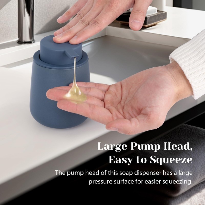INGOFIN Ceramic Lotion Dispenser - 12oz Refillable Hand Soap Dispenser