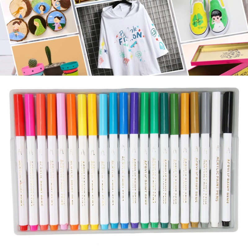 21 Colors Paint Pens Acrylic Markers Washable Dry Quickly Paint