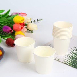 VEYLIN Disposable Paper Cups,100 Pack of 7oz Recyclable White Paper Cups for Cold Drinks and Hot Drinks Coffee,Tea,Home, Party Cups, Office, White Cups (papercups)